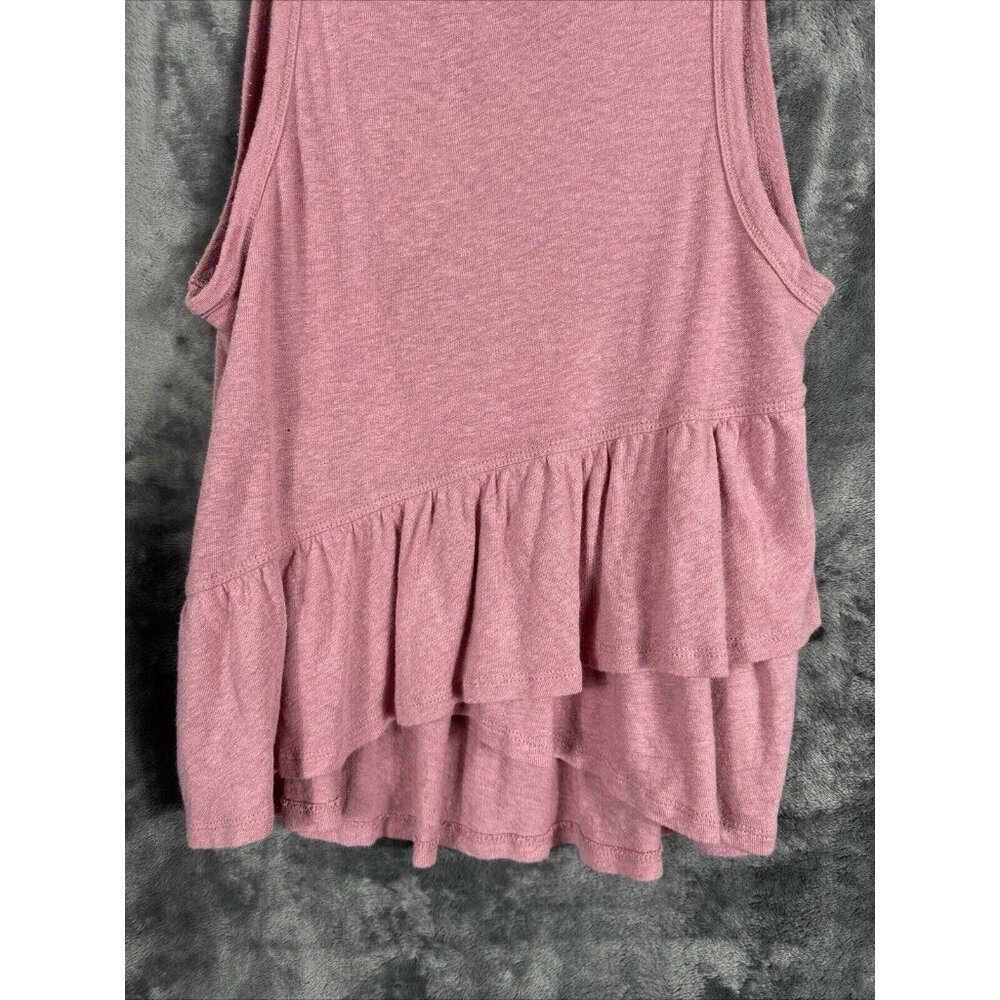 Abercrombie and finch women’s tank top extra small plum ruffled bottom and back - Picture 7 of 11